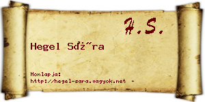 Hegel Sára névjegykártya
